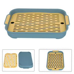 Rabbit Litter Box Small Pet Toilet Tray Rabbit Guinea Pig Litter Tray Toilet Box Detachable Grids Cover Rabbit Litter Tray