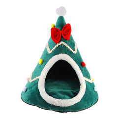 Christmas Cozy Cat House Pet for Small Dogs Puppy Mat Kitten Cave Winter Warm Soft Comfortable Basket Deep Sleep