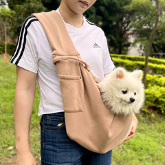 Pet Sling Carrirer Bag for Small Dogs Cats, Cross Shoulder Canvas Carrying Bags Fits Puppies Teddy Chihuahua for Walking Travel