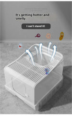 Cat litter box, fully enclosed, odorless and deodorizing, extra large size for external splashing in cat toilets, cat litter box