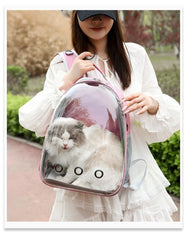 Portable Pet Backpack Outdoor Cat Supplies Transparent Shoulder Bag Pet Bag Breathable Space