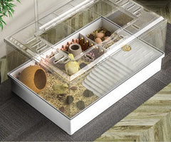 Small Pet House Large Space Transparent Pet Feeding Box Multi Functional Layered Area Luding Chicken Nest Breathable Pet Nest