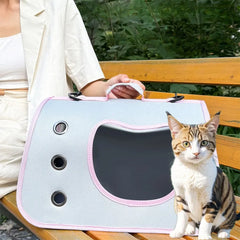 Portable Pet Cat Bag Carrier Foldable Cat Bag Breathable Shoulder Bag For Small Dogs Cats Pet Cat Dog Outing Bag Carrying Bag