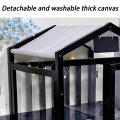 Wooden Small Medium Dogs House Bed Indoor Transparent Board Cats House Luxury Creative Pets Villa with Door Puppy Supplies