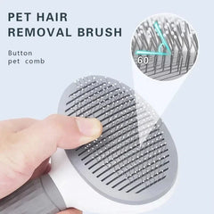 Dog Grooming Brush with Easy Clean Button, Pet Massage Comb for Effective Detangling and Hair Removal, Suitable for Dogs