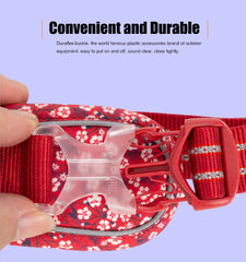 Truelove Pet Dog Harness Floral No Pull Cotton Fabric Breathable and Reflective Soft for Big Medium Small Adjustable VestTLH5655