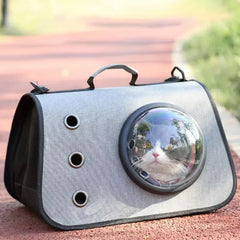 Portable Pet Travel Bag Transparent Foldable Breathable Cat Backpack Lightweight Handheld Tote Carrying Pets Travel Essential