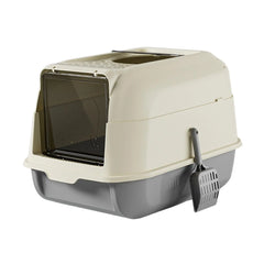 Cat Litter Box with Lid Front Entry Top Exit Fully Enclosed Hooded Large Cat Potty Cat Toilet Kitty Litter Pan for Growing Cats