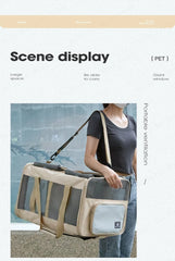 Pets Carrier Bag Lightweight and Breathable Pet Shoulder Bag Large Capacity Cat Bag Multi Pet Suitcase Foldable Cat Backpack