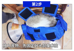 Portable and foldable pet carrying bag for cats, anti-scratch and bite, fixed cat bag for vaccination.