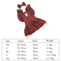 Pet Cat Dress Clothes Christmas Dog Dress Dog Slip Dress ，Coat Dress Red Skirt Costume Pet Cat Warm Dress Bow Skirt Pet Costume