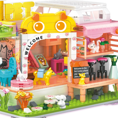 Pet Dog Cat House Building Block Kids Toy Mini Bricks Diy Assembly Games Moc Plastic Model Home Decoration Party Favors Gift