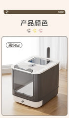 Extra Large Enclosed Cat Litter Box Top Entry Litter Tray with Drawer Design Anti Splash Hooded Toilet with Odor Sealing