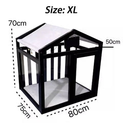 Wooden Small Medium Dogs House Bed Indoor Transparent Board Cats House Luxury Creative Pets Villa with Door Puppy Supplies