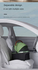 Detachable Pet Stroller Ultra-light Portable Outdoor Cat and Dog Stroller Aluminum Alloy Frame Four-wheel Shock Absorber