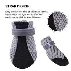 Breathable Pet Dog Shoes Outdoor Walking Net Shoes Soft Summer Pet Shoes Night Safe Non-slip Reusable Boots For Small Mediu F3D2