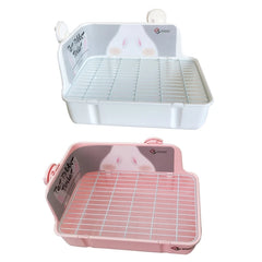 Rabbit Litter Box Toilet for Small Animal Corner Litter Pan Bunny Potty Trainer