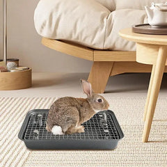 Bunny Litter Box Removable Litter Box Reusable Training Pan Cage Stainless Steel Potty Trainer for Small and Medium Animals