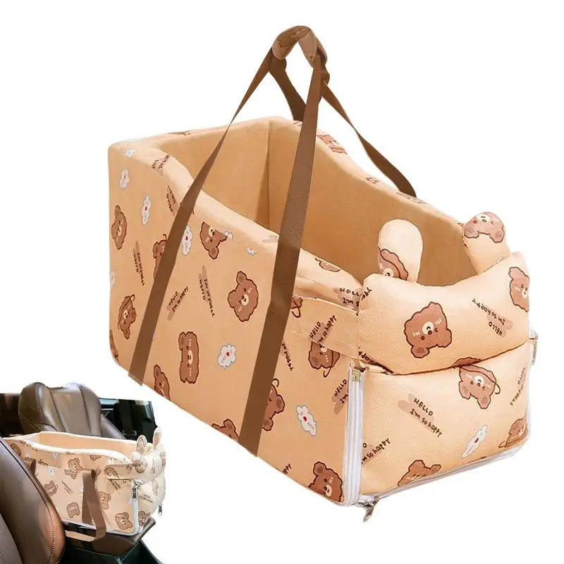 Console Dog Car Seat Pet Booster Comfortable Pet Armrest Car Seat Non-Slip Interactive Pet Seat Travel Carrier Cage Soft