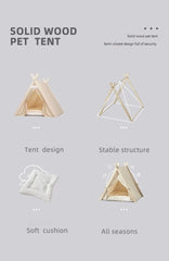 Pet Tent House Foldable and Removable Portable Comfortable and Breathable Cat House Stable Dog House with Thick Pad Pet Supplies