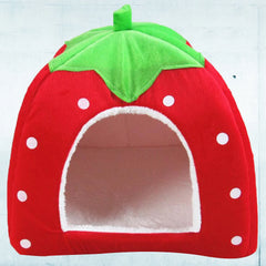 Foldable Pet House Strawberry Cat Bed Portable Entrance Pet Puppy Cave Sofa Cat Tent Sleeping Bed for Cats Dog