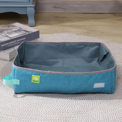 Semi Enclosed Cat Litter Box, Foldable, Portable, Waterproof, Oxford Cloth, Open Cat Toilet  Cat Litter Box Pet Supplies & Pet