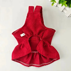 Pet Dog Dress Clothes Corduroy Vest Small Dog Puppy Cat Skirt Autumn Winter Pet Cute Costume Pet Clothes Coat Bear Dresses