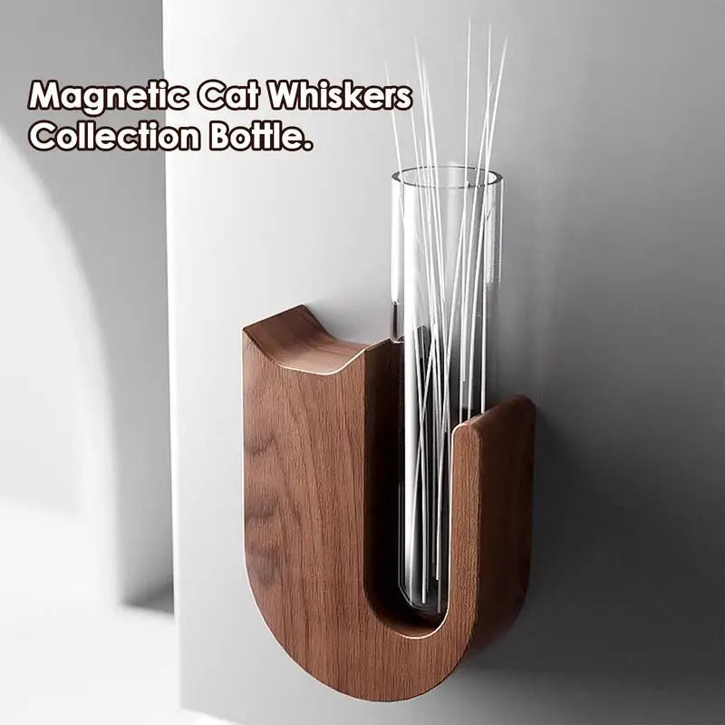Cat Whisker Collector Pet Dogs Hair Preservation Glass Vase Pet Hair Beard Collector Fridge Magnets Pets Souvenir Gift