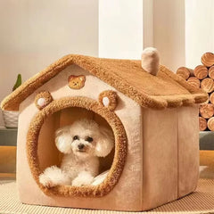 2025 New houses And habitats Four Seasons Pet House Cozy Winter Shelter for Small Dogs Cats, Cat House Style with Removable Wash
