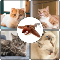 Electric Bird Teasing Cat Toy Interactive Simulation Bird Plush Toy Pet Kitten Teasing Toys for cats and kittens to practice