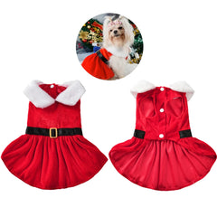 Pet Dog Dresses for Small Dogs Cat Christmas Party Red Princess Skirt Puppy Xmas Dress Chihuahua Yorkies Pug Poodle Costume