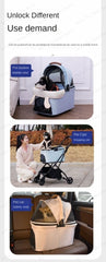 Detachable Lightweight Pet Stroller Car Carry Basket Small and Medium-sized Pet Stroller Foldable Ultra-light Portable Pet Cart