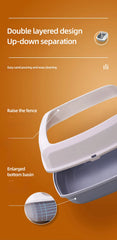 HOOPETCat Litter Box Large Capacity Litter Pan Semi-enclosed Pet LitterLitter Box Kitty Supplies Cat Potty Open Cat Litter Box