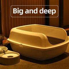 HOOPETCat Litter Box Large Capacity Litter Pan Semi-enclosed Pet LitterLitter Box Kitty Supplies Cat Potty Open Cat Litter Box