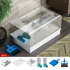 Small Pet House Large Space Transparent Pet Feeding Box Multi Functional Layered Area Luding Chicken Nest Breathable Pet Nest