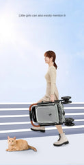 New Pet Stroller Double Layer Suitable for Two Pet Cats Dogs Foldable Cart Breathable Dog Stroller Pet Trolley carry on case
