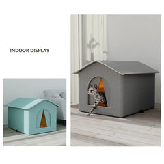 Pet Hideaway Waterproof Insulated Cat House Foldable Warm Feral Cat Shelter Enclosed Pet Condos for Cats Rabbits Dogs