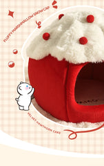 HOOPET Warm Cat House for Winter, Enclosed Kitty Tent with Large Space, Four-Season Safe & Cozy Sleeper, Eco-Friendly Pet Bed