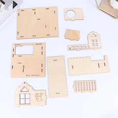 Wooden Hamster House Thickened Durable Natural Wood Pet House For Small Animals Diy Decor Stickers Chew Villa Mouse Hut Summer