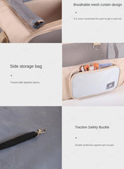 Pets Carrier Bag Lightweight and Breathable Pet Shoulder Bag Large Capacity Cat Bag Multi Pet Suitcase Foldable Cat Backpack