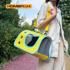 Portable Pet Carrier Bag for Small Dogs Cats Outdoor Foldable Cat Bag Breathable Cat Shoulder Bag Kitten Carrying Bag