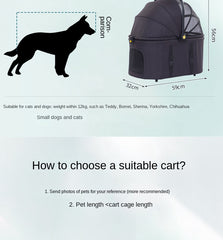 pet stroller Outdoor pet cart four wheeled metal folding handcart portable double-layer separable pet cart for outdoor use
