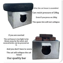Outdoor Cat House Pet Shelter Waterproof Stray Cats Cold Windproof Scratch-Resistant Four Seasons Tent Dog Nest Warm House