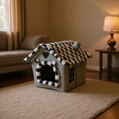 Foldable Pet House Removable Washable Cat House Puppy Cave Sofa Pet Supplies Suitable for Small and Medium Cats and Dogs