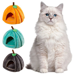 Halloween Themed Pet Pumpkin House Autumn And Winter Cat And Dog Semi-Enclosed Pet Bed Warm And Thick Cat And Dog Bed
