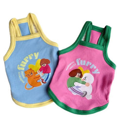 Pet Dresses Thin Strap Dogs Vest Comfortable Fabric Printed Design Puppy Camisole Breathable Soft Small Dog Cat Dress Puppy