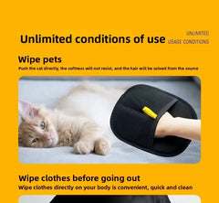 Pet Grooming Gloves Dog Grooming Equipment Anti-static Pet Hair Removal Brushes for Cats and Dogs on Clothes Sofas Carpets Etc.
