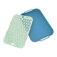 Rabbit Litter Box Small Pet Toilet Tray Rabbit Guinea Pig Litter Tray Toilet Box Detachable Grids Cover Rabbit Litter Tray