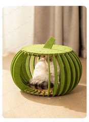 Pumpkin House Felt Cat Nest Fresh and Breathable Cat Bed Semi-enclosed Summer Pet Nest Practical Pet Furniture cat bed