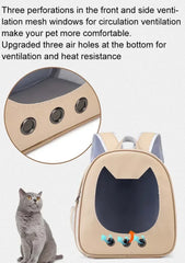 Pet Supplies Cat Carrier Bag PU Portable Travel Outdoor Backpack for Cat Small Dogs Transparent Breathable Carrying Shoulder Bag